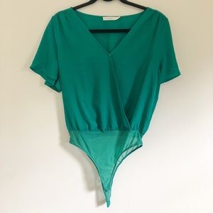 Lush Front Wrap Flutter Sleeve Bodysuit